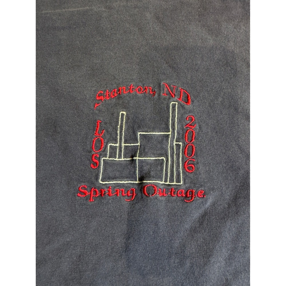 Lifewear Mens XL Long Sleeve Pocket T-Shirt Stanton ND 2006 Spring Outage Navy - Picture 2 of 6
